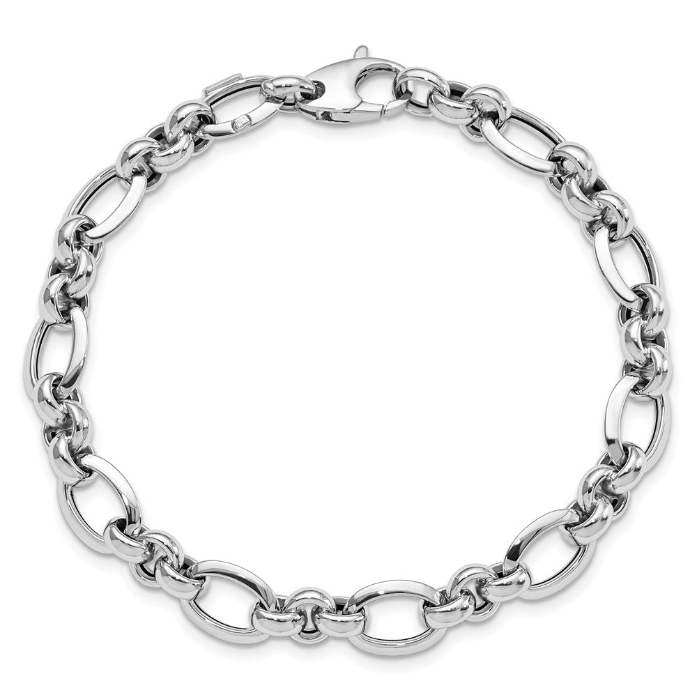 14K White Gold Polished Bracelet 7.5  inches