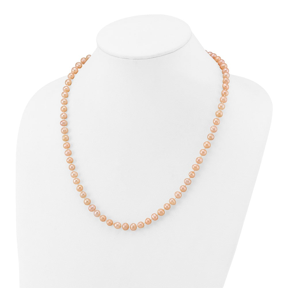 14k 6-7mm Pink Near-Round Freshwater Cultured Pearl 20 inch Necklace