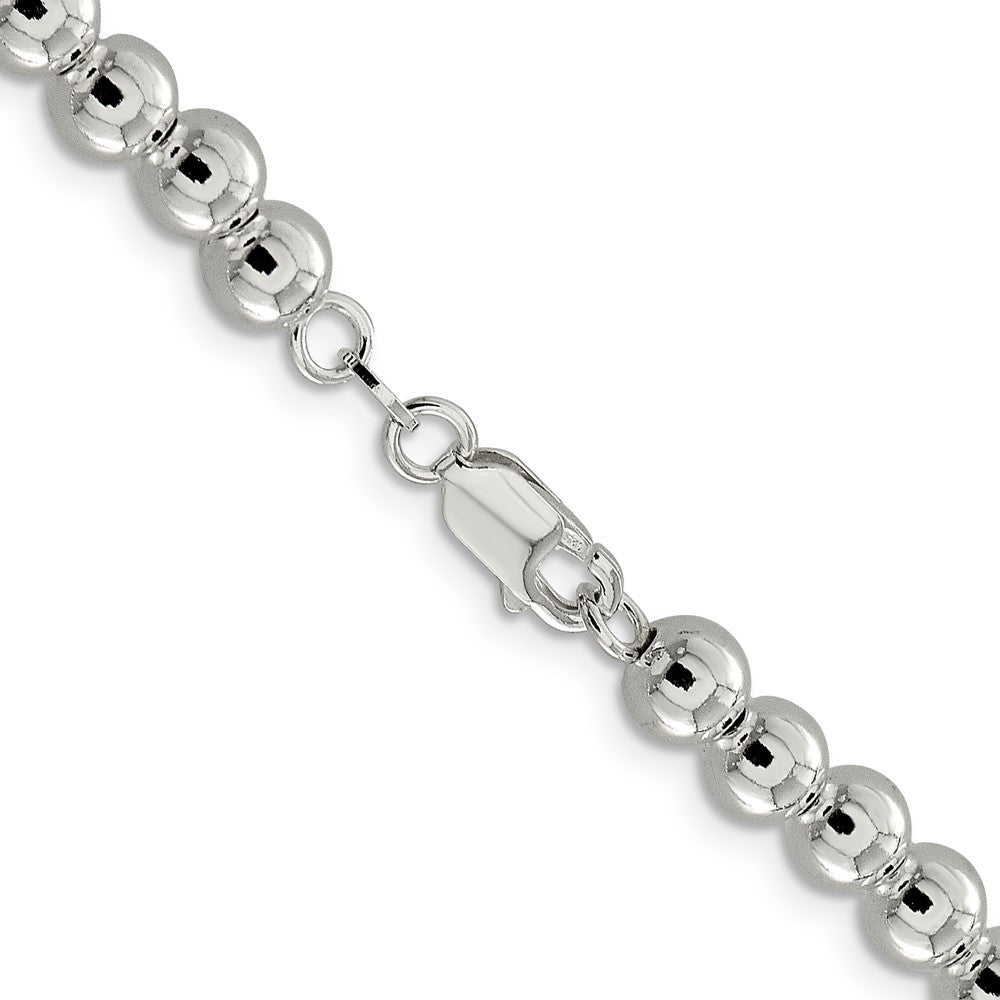 Sterling Silver 6.1mm Beads on Box Chain 20 Inches