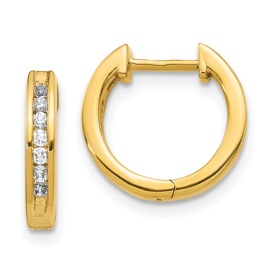 14k 1/4 carat Lab Grown Diamond VS/SI+ G+ Complete Hinged Hoop Earrings