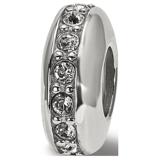 Sterling Silver Reflections Crystal Silicone Gripper Bead