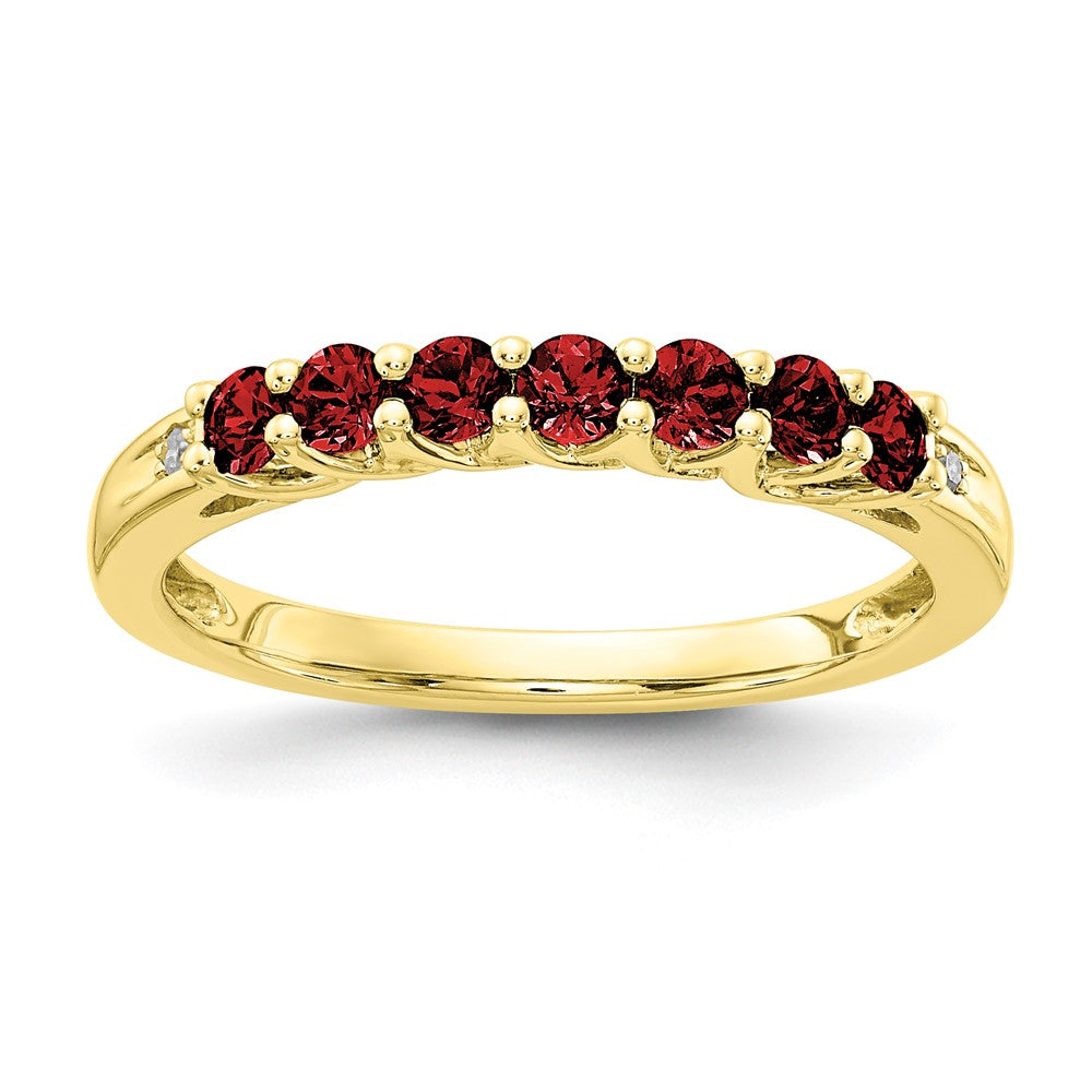 10k Yellow Gold Garnet & Diamond Ring