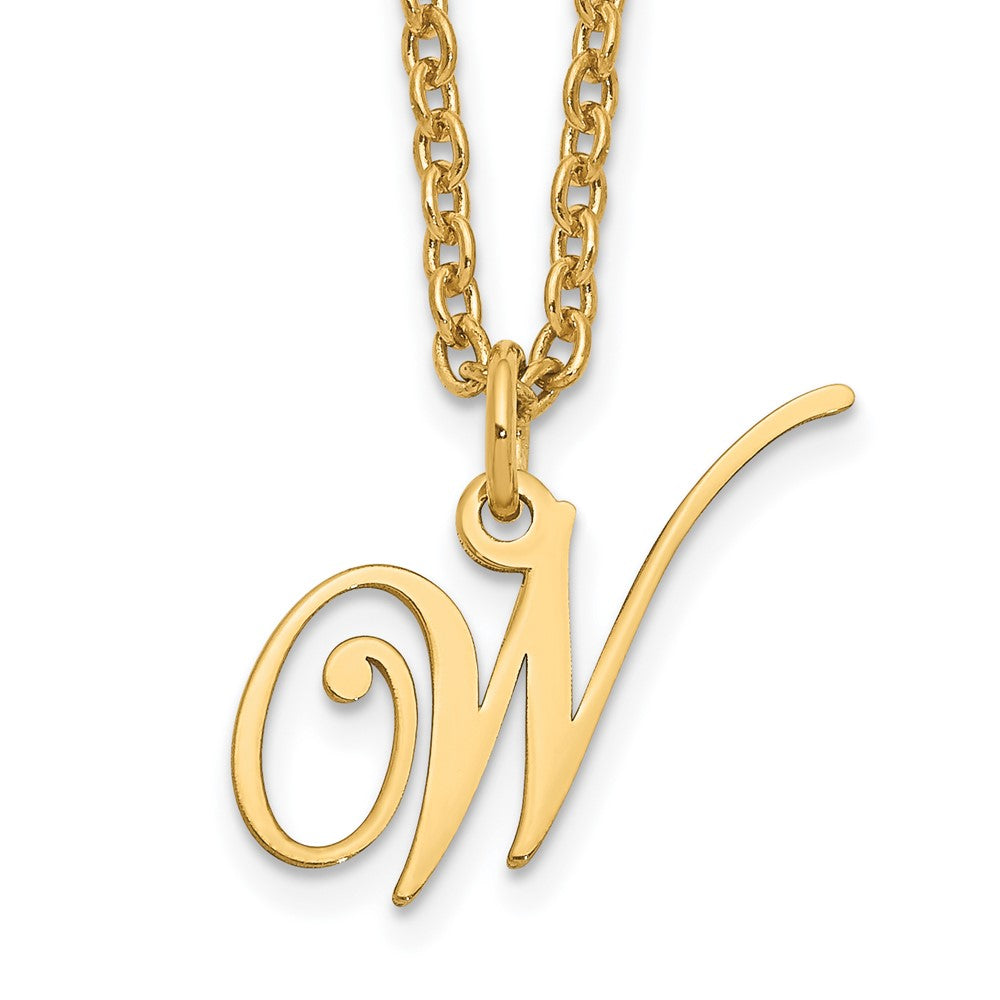 Sterling Silver Gold-plated Letter W Initial Necklace