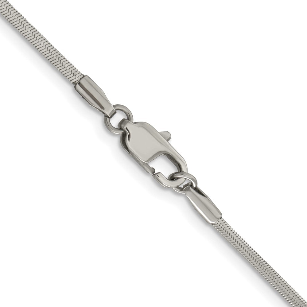 Stainless Steel Polished 1.5mm Square Snake 22in Chain