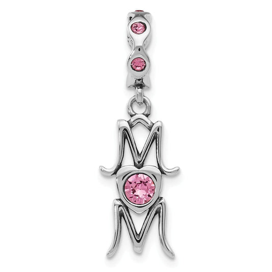 Sterling Silver Reflections Crystals MOM Dangle Bead