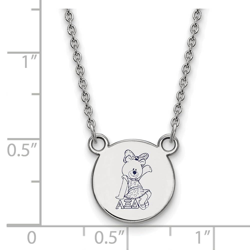 Sterling Silver 18in Official Licensed Greek Sororities Alpha Xi Delta (???) XS Enamel Pendant w/Necklace