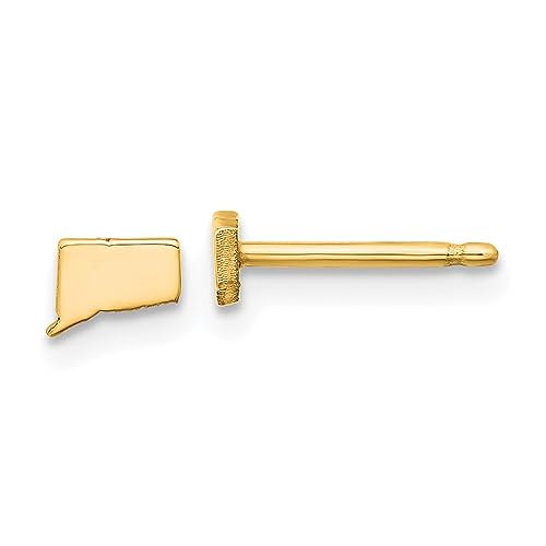 Sterling Silver/Gold-plated Connecticut State Earrings