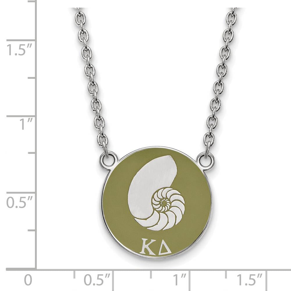 Sterling Silver 18in Official Licensed Greek Sororities Kappa Delta (??) Small Enamel Pendant w/Necklace