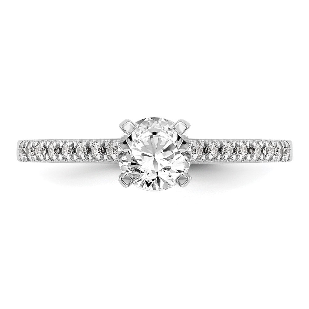 10K White Gold Peg Set 1/10 carat Diamond Semi-mount Engagement Ring