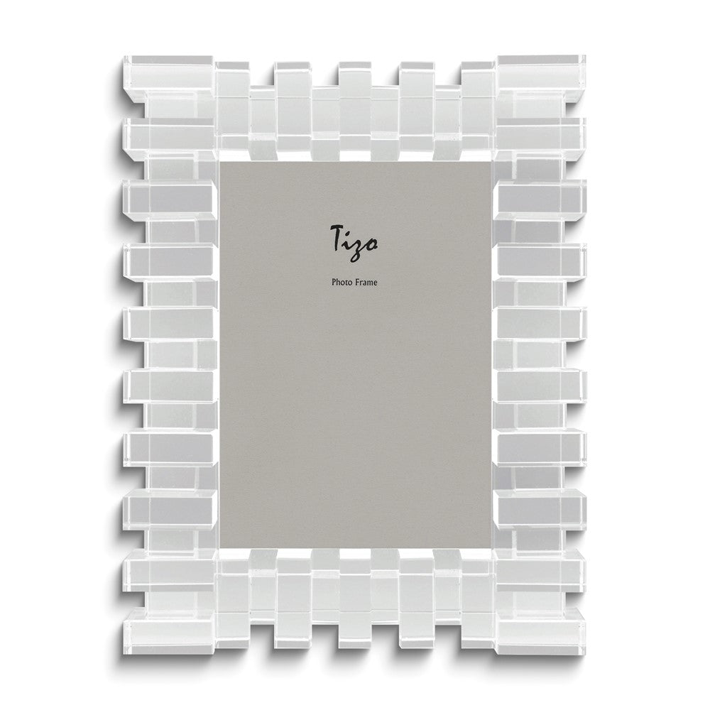 Tiza Brick Pattern Crystal Glass 5x7 Photo Frame