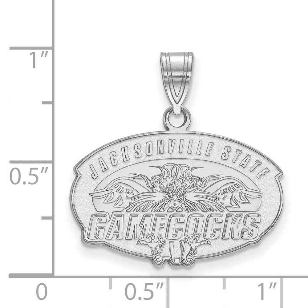 Sterling Silver Official Licensed Collegiate Jacksonville State University (JSU) Medium Pendant