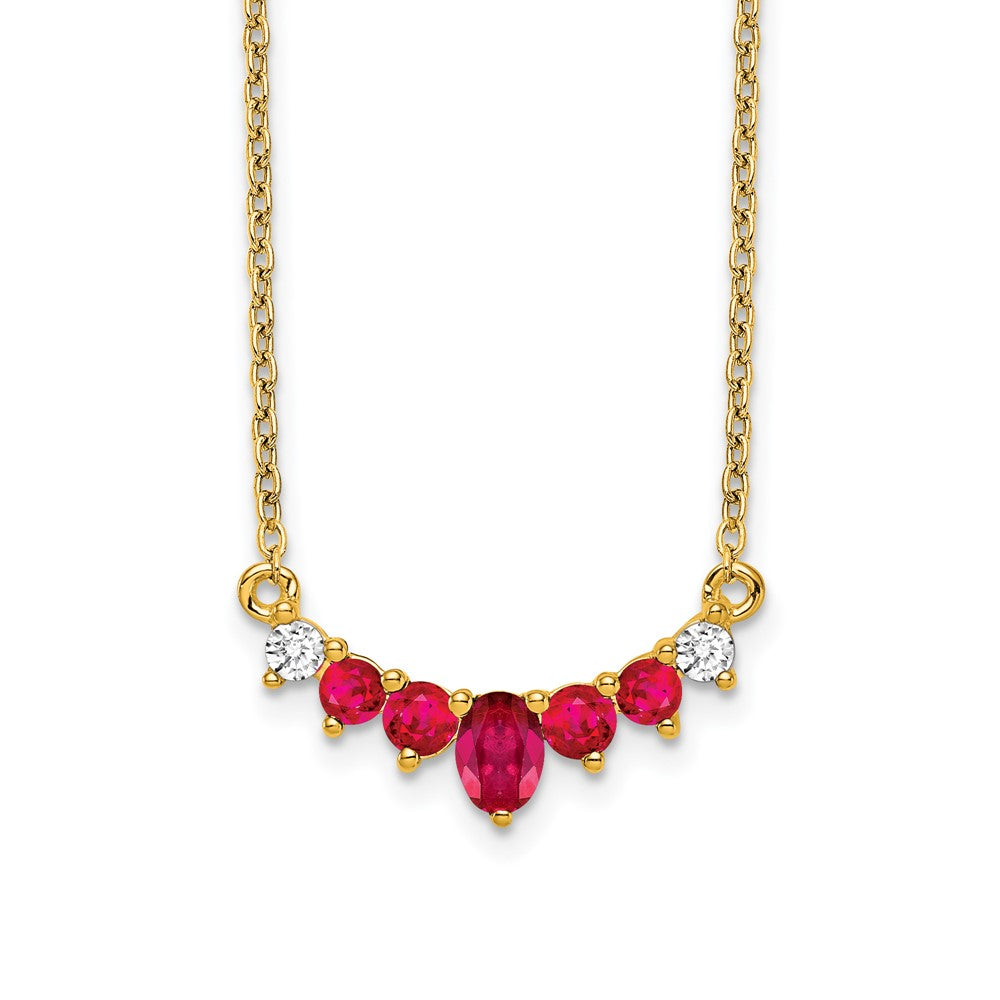 14k Ruby and Diamond 18 inch Necklace
