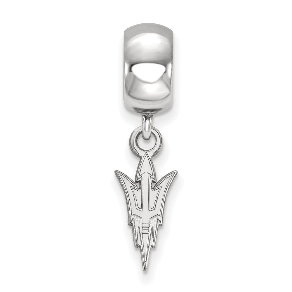 Sterling Silver Rhodium-plated LogoArt Arizona State University Pitchfork Small Dangle Bead Charm