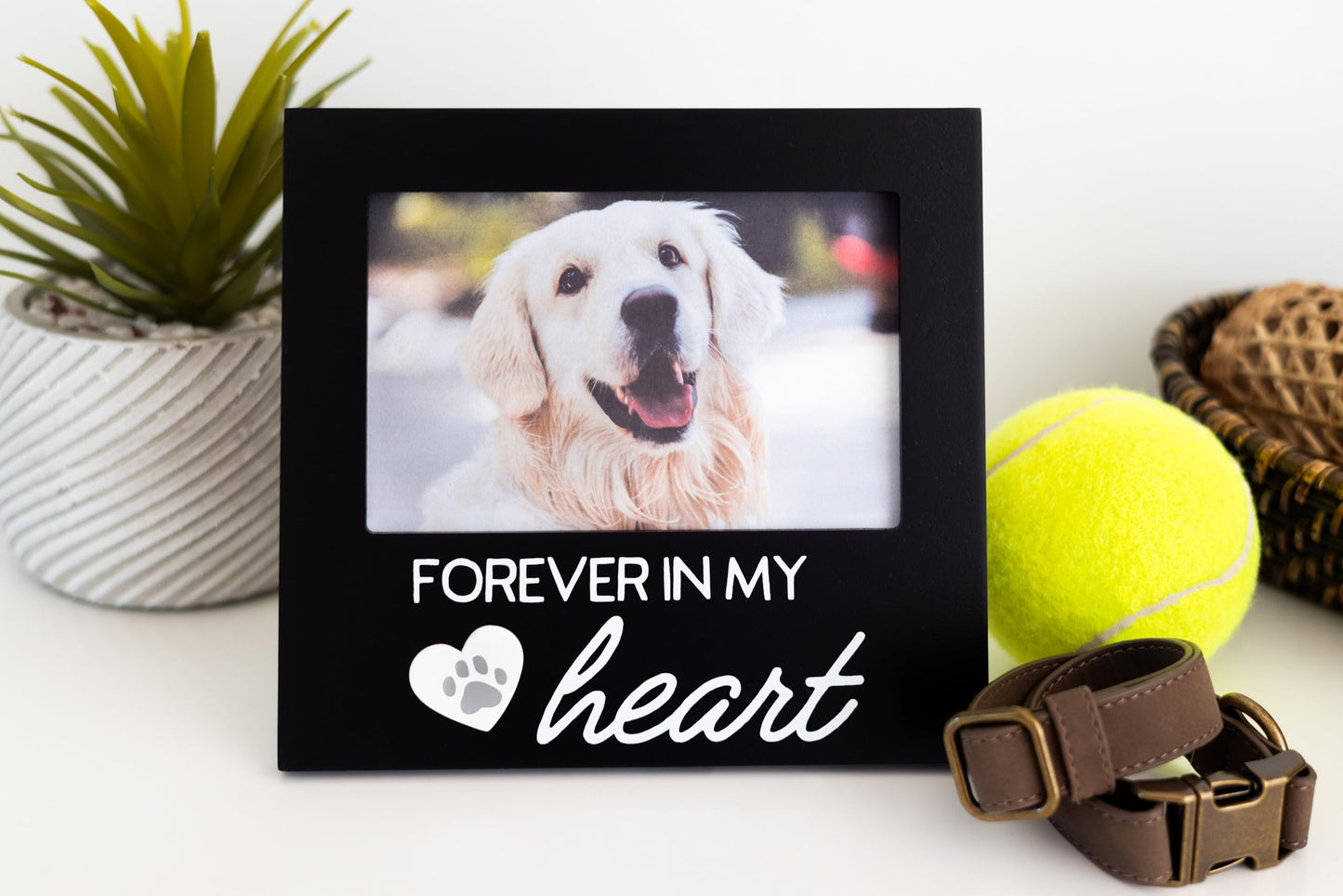 Black Wooden FOREVER IN MY HEART Pet Memorial Remembrance 4x6 Photo Frame Q-GM20984