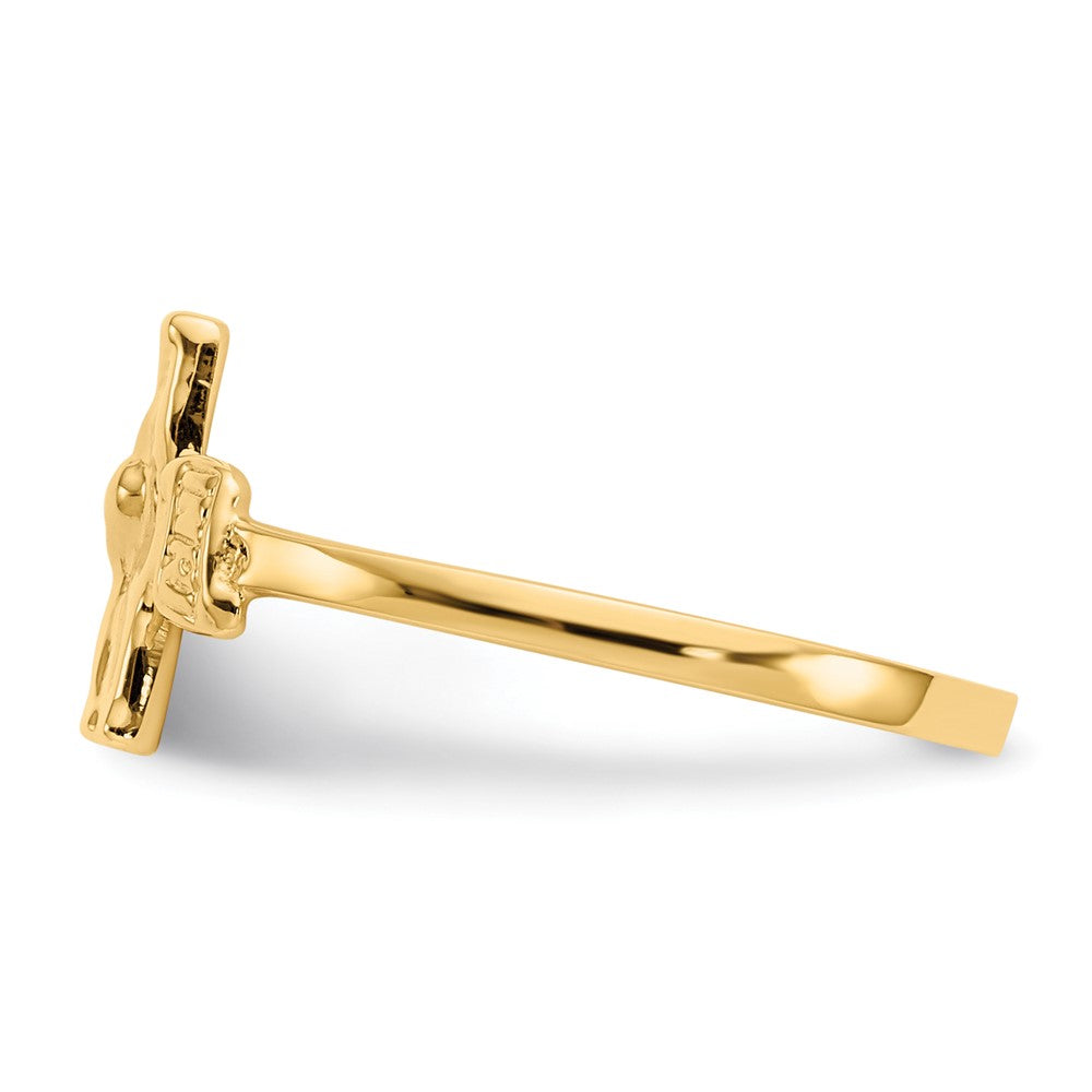 10k Childs Polished Crucifix Ring Size 4.25