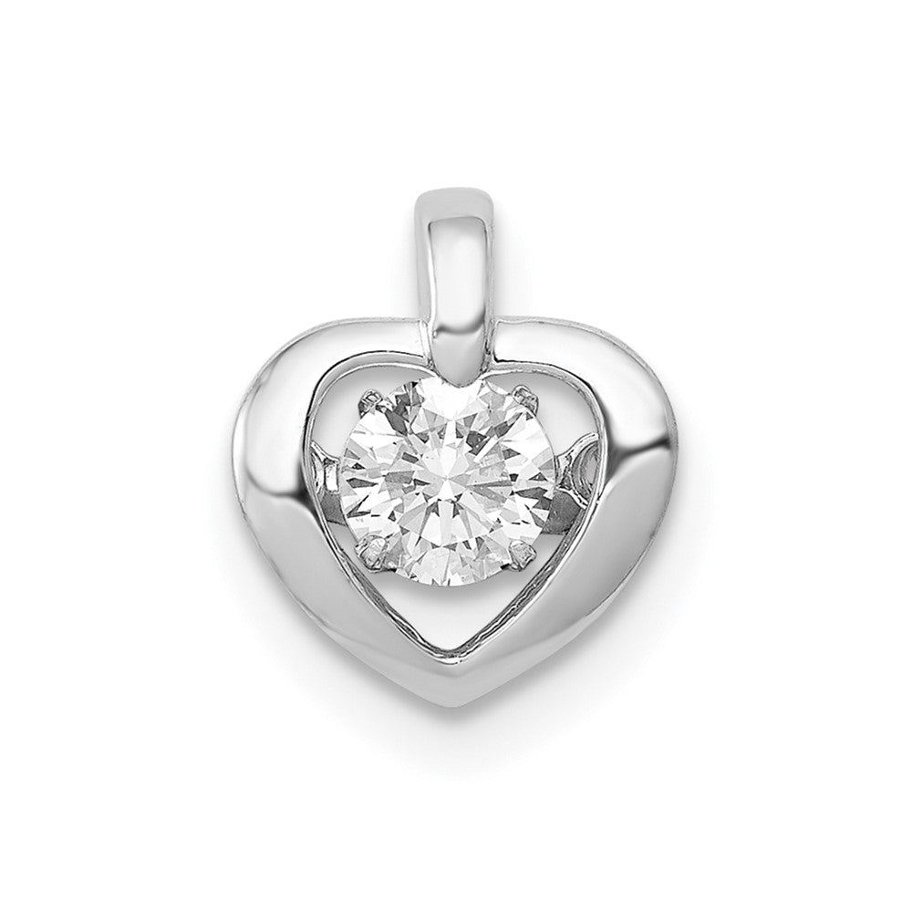 14k White Gold 1/4 carat Lab Grown Diamond VS/SI+ G+ Vibrant Heart Pendant