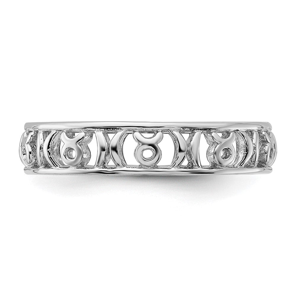Sterling Silver Stackable Expressions Taurus Zodiac Ring Size -10