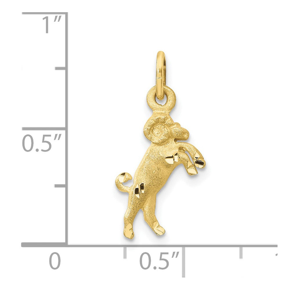 10k Satin Aries Zodiac Charm