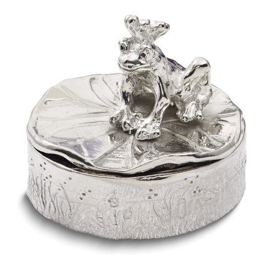 Polished Pewter Frog Prince Tooth Fairy/Trinket Box