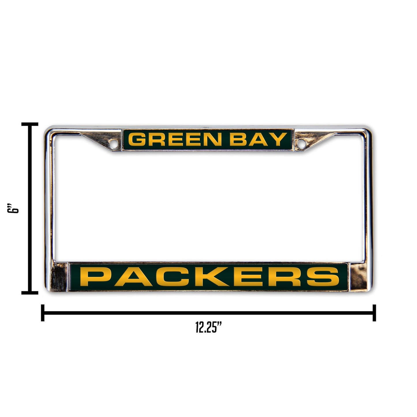 Rico Green Bay Packers Laser Chrome 12 x 6 License Plate Frame