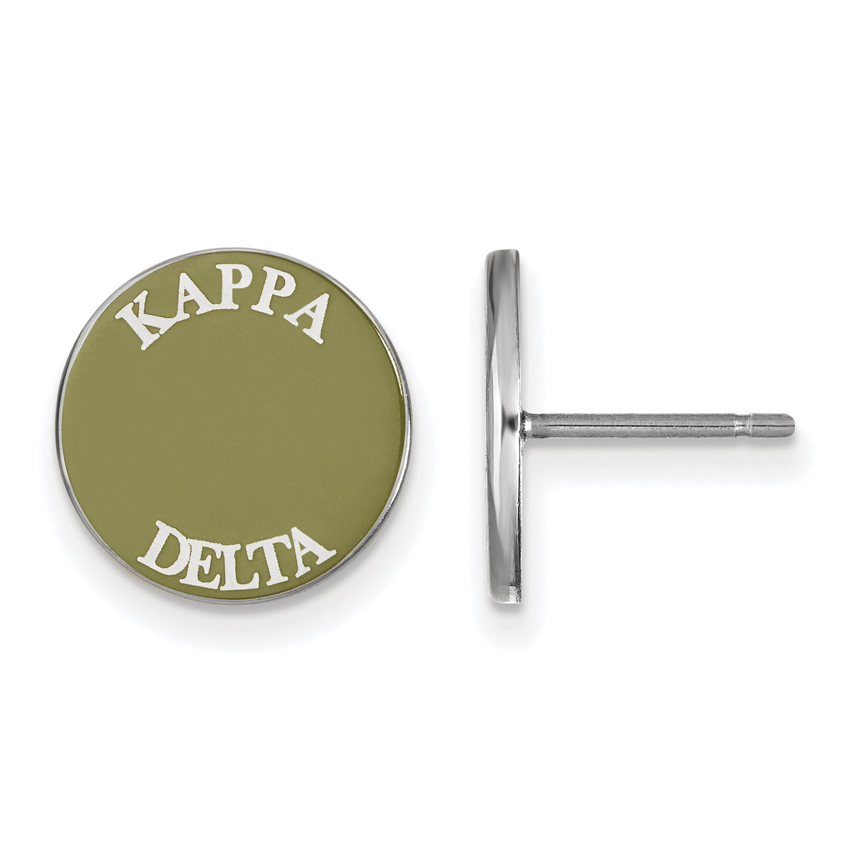Sterling Silver Official Licensed Greek Sororities Kappa Delta (??) Enameled Post Earrings