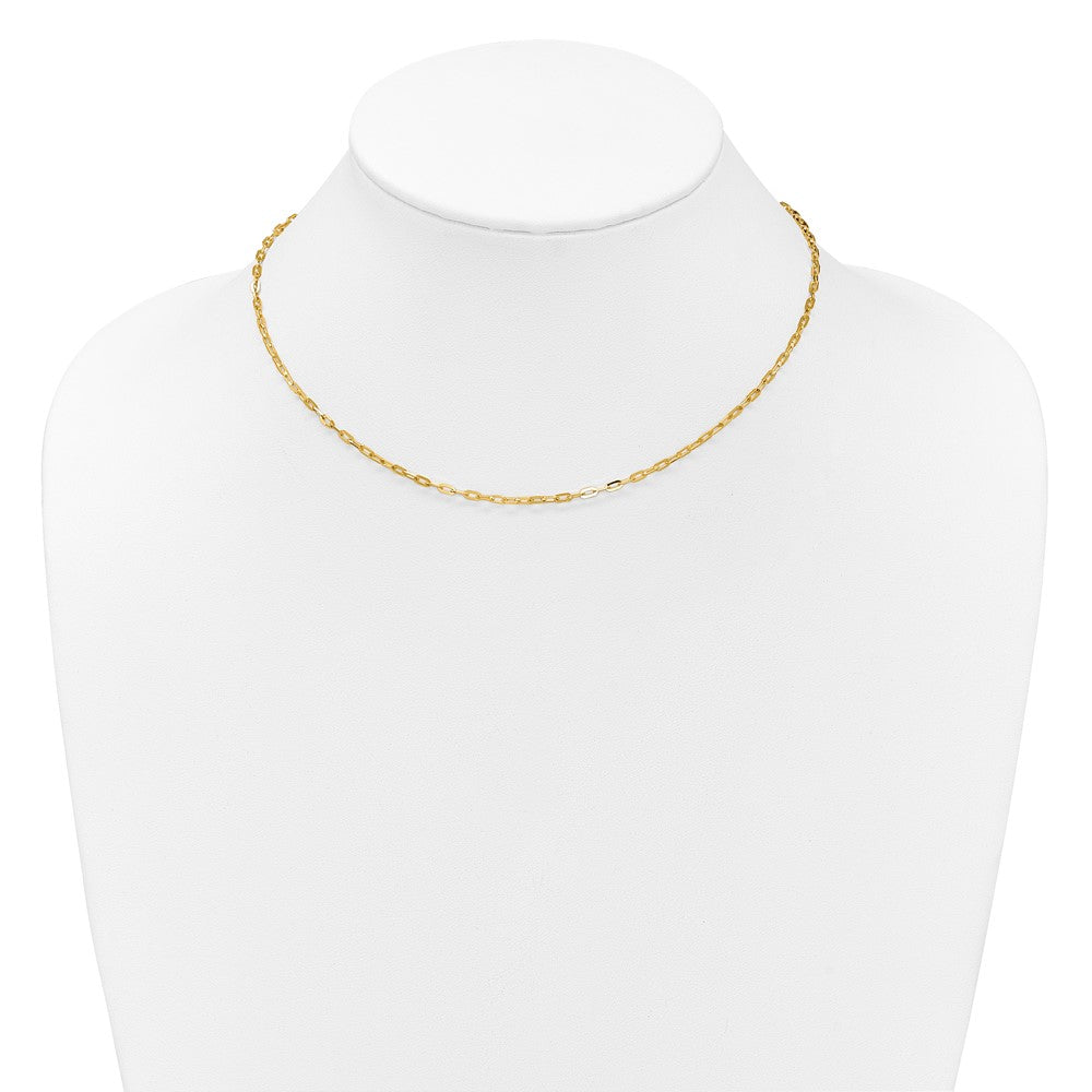 14K Adjustable 2mm Flat Cable Chain
