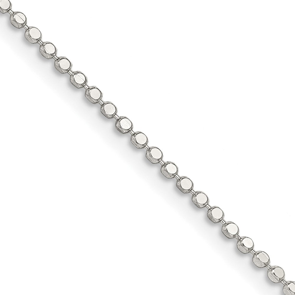 Sterling Silver 1.15mm Square Fancy Beaded Chain 16 Inches