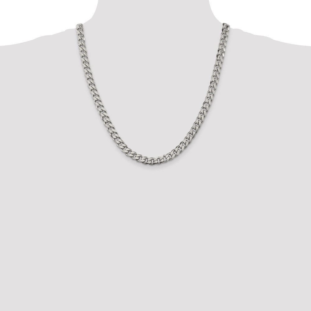 Sterling Silver 8.3mm Curb Chain 22 Inches