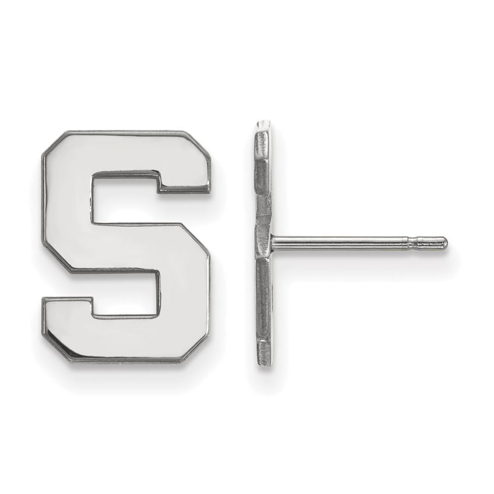 LogoArt Sterling Silver Michigan State University Small Post Earrings Female Adult