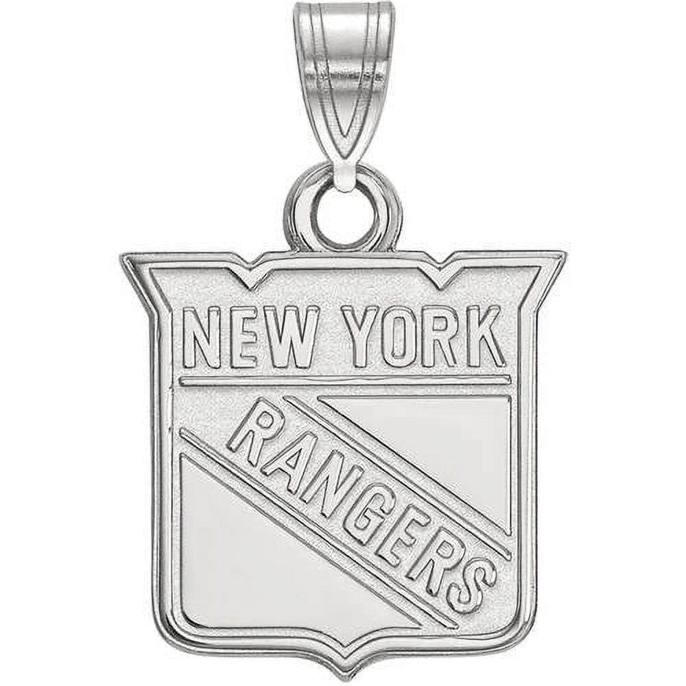 LogoArt 14K White Gold NHL LogoArt New York Rangers Small Pendant
