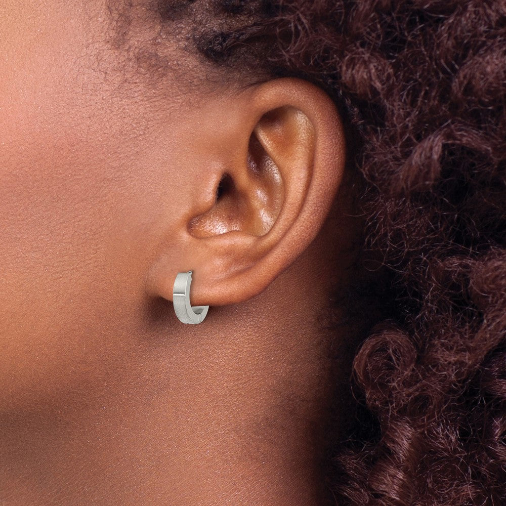 Titanium Brushed 3.5mm Huggie Hoop Earrings