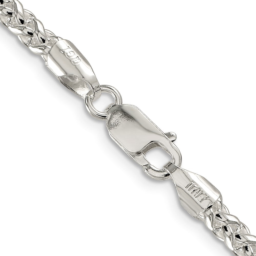 Sterling Silver 4mm Round Spiga Chain 24 Inches
