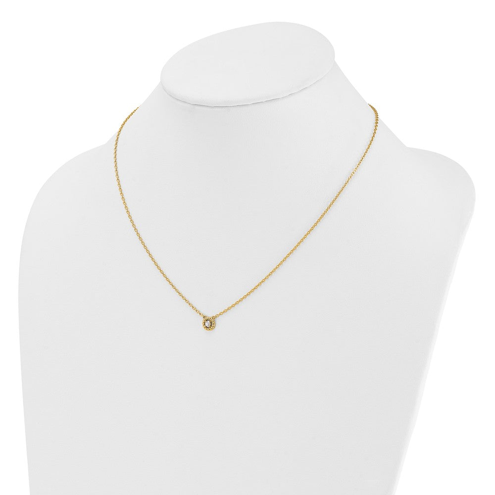 14K Polished and Twisted Diamond Necklace