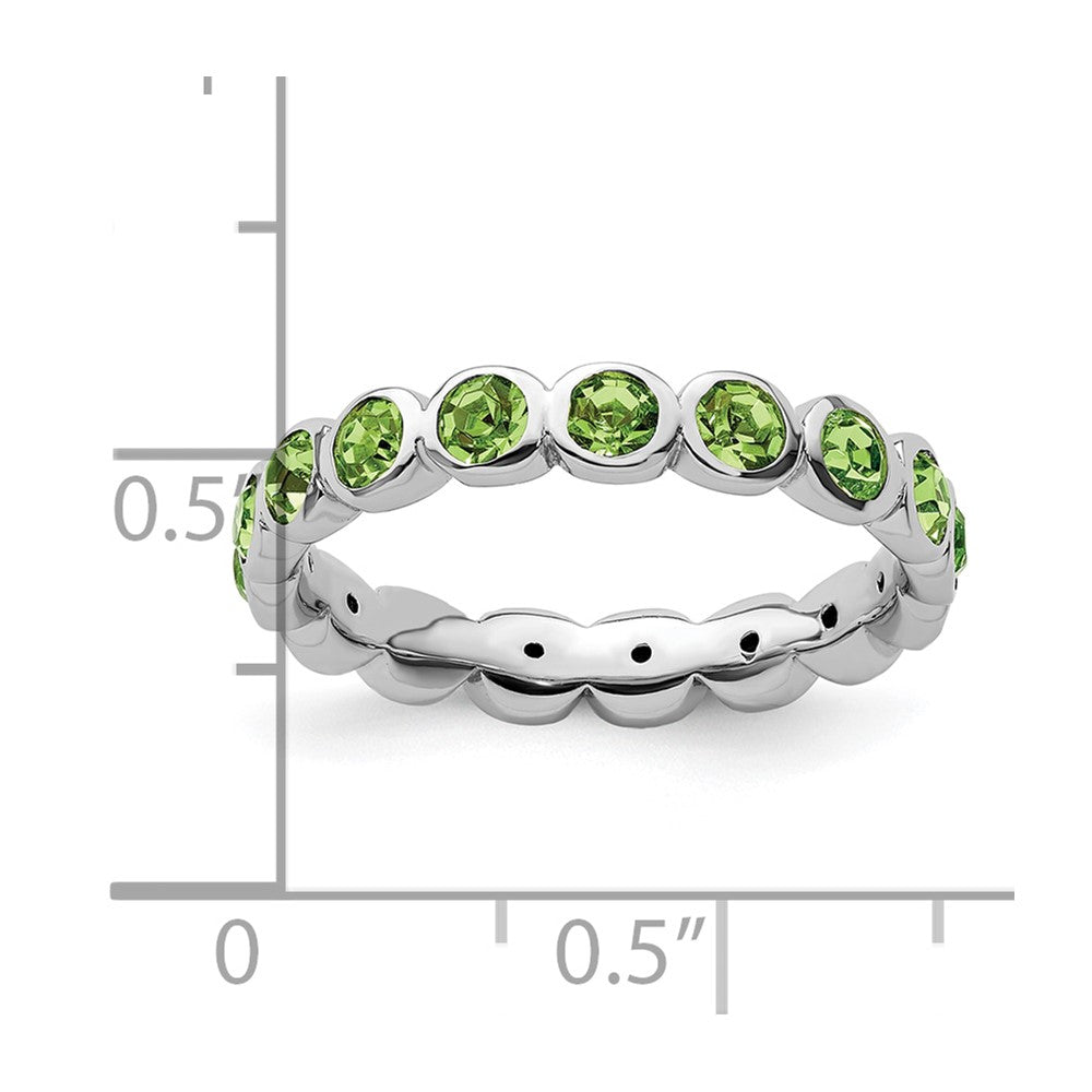 Sterling Silver Stackable Expressions August Crystal Ring Size -6