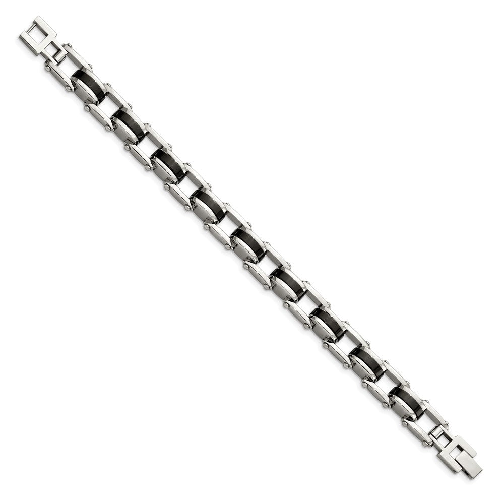 Stainless Steel Polished Black IP-plated 8.5in Bracelet 8.75 inches