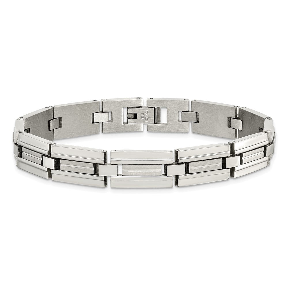 Stainless Steel Brushed and Polished 8.5in Bracelet 8.5 inches