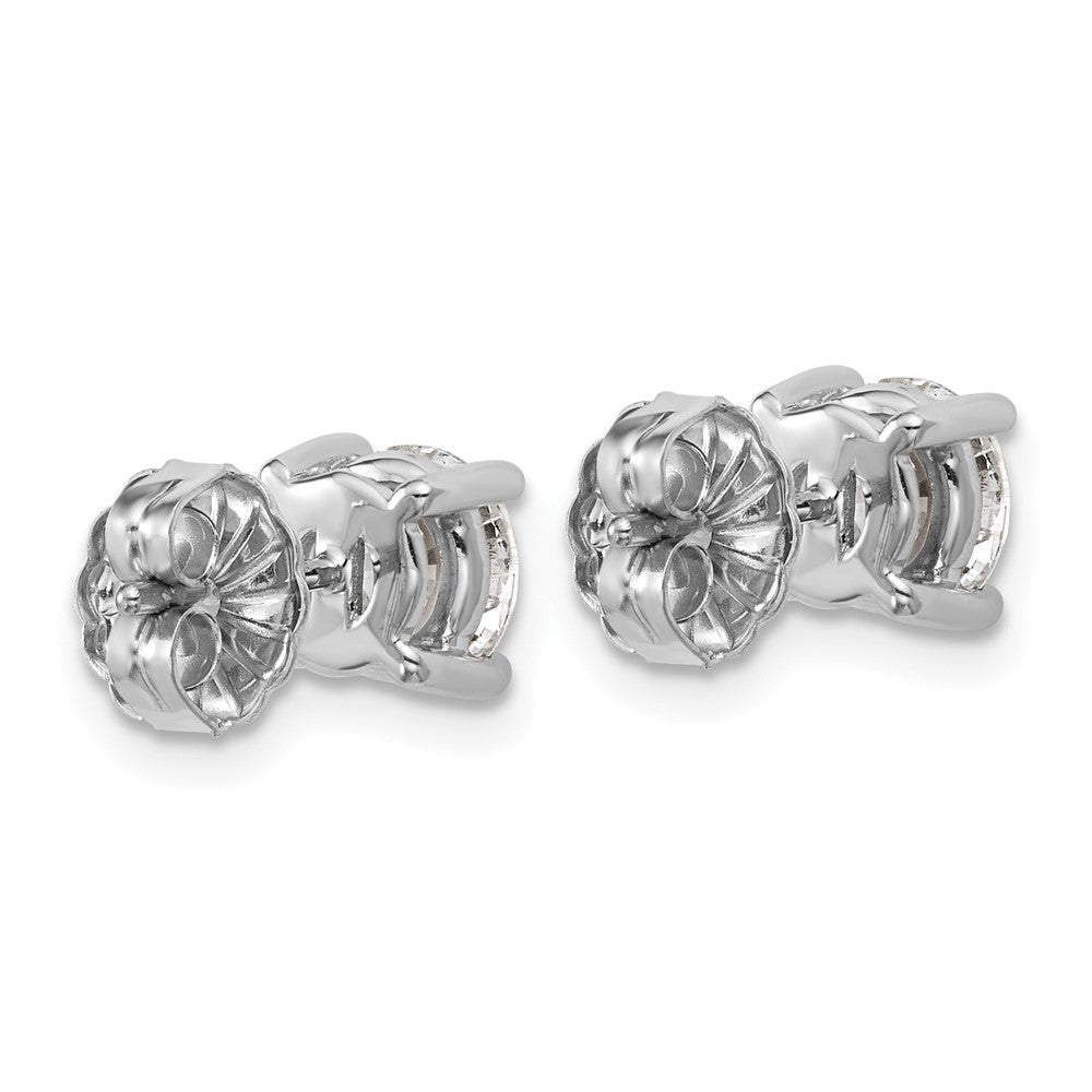 14k White Gold 2 ctw Certified Lab Grown Diamond VS/SI+ G+ Round 4 Prong Heavy Wt. Stud Earrings