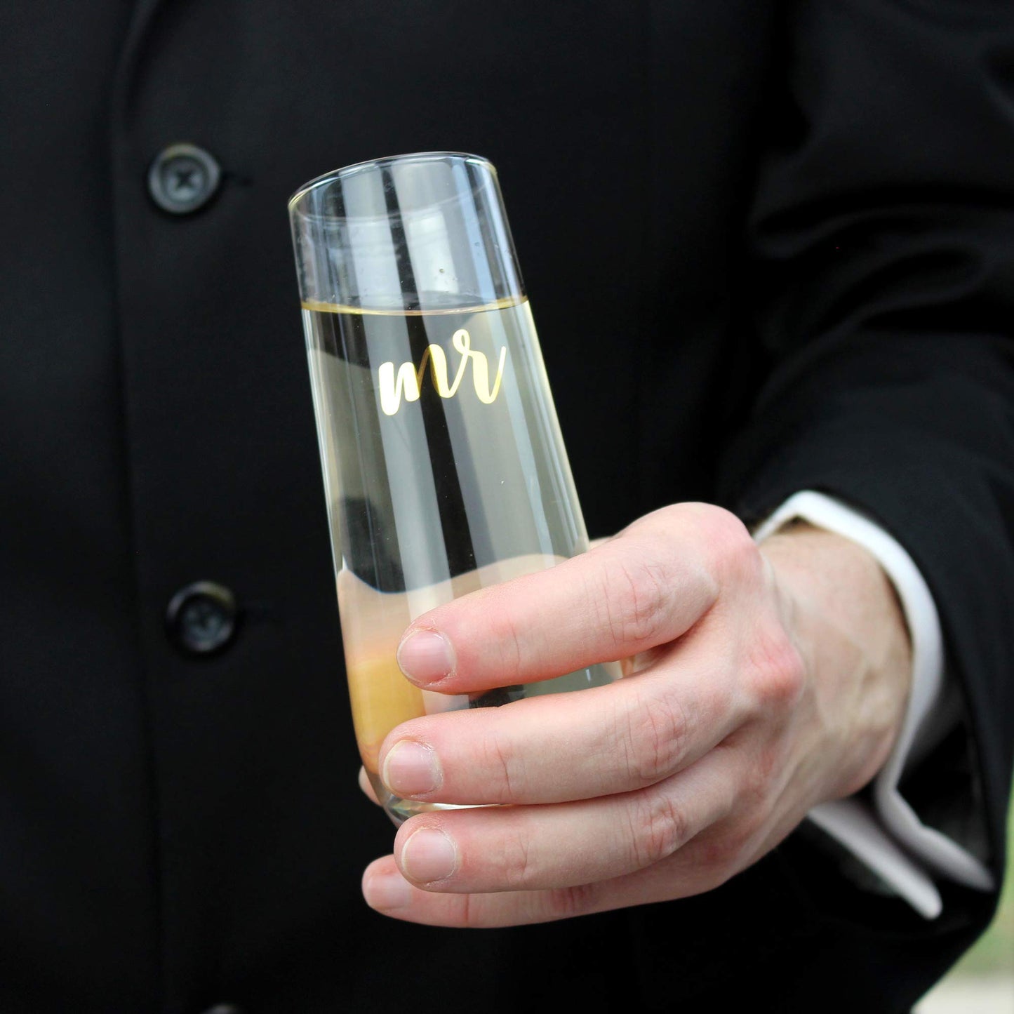 Lillian Rose Gold Mr. Stemless Champagne Glass