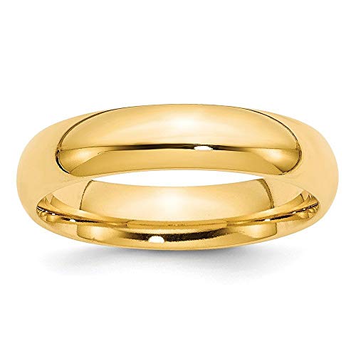 14k Yellow Gold 5mm Standard Weight Comfort Fit Wedding Band Size 4.5 CF050