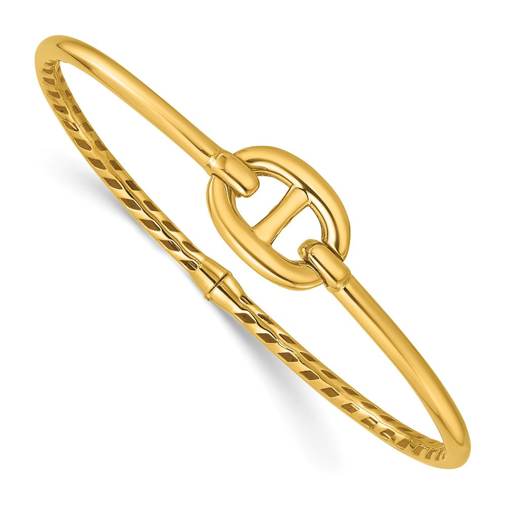 14K Polished Hinged Bangle