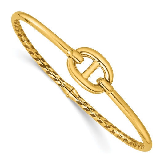 14K Polished Hinged Bangle