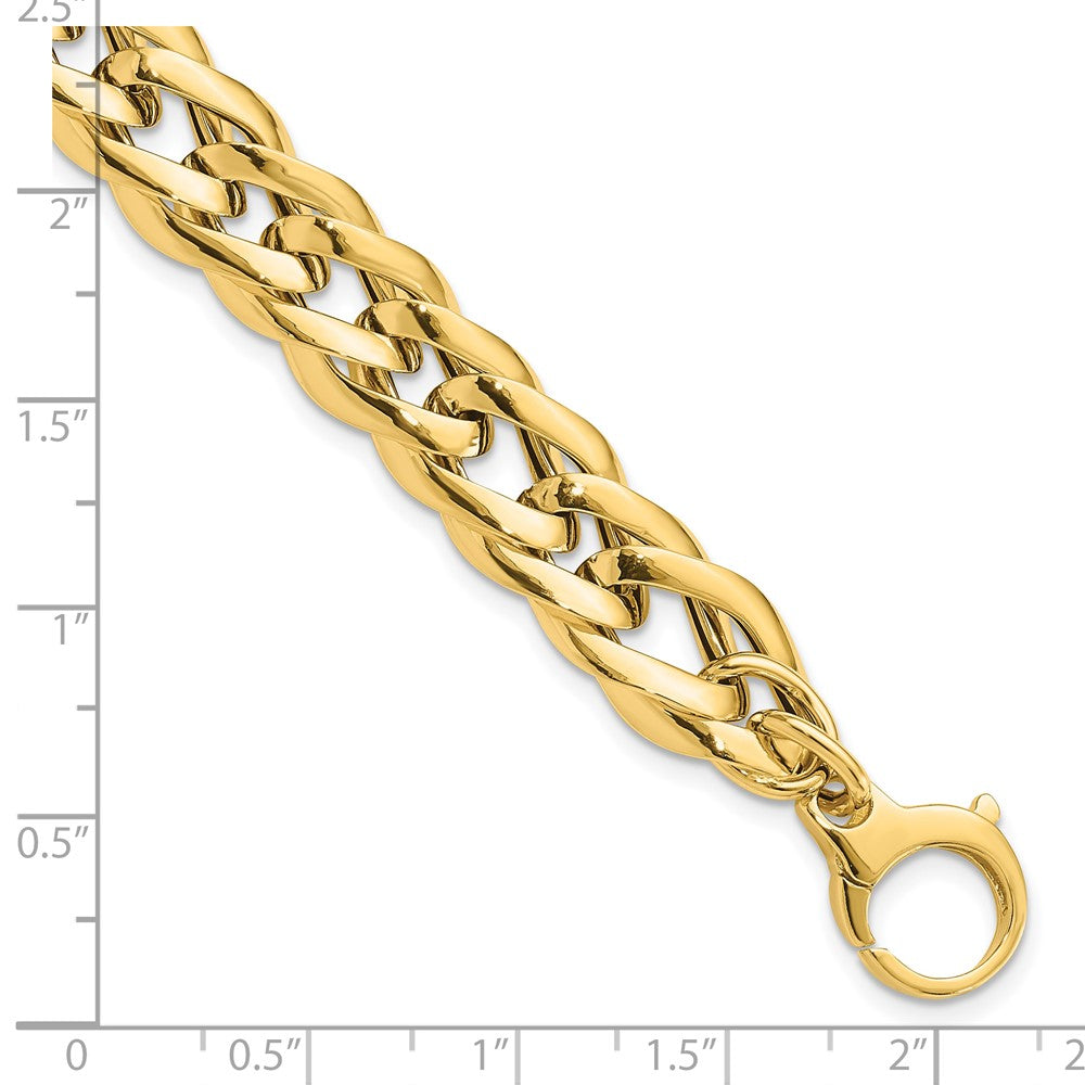 14K Polished Hollow Fancy Link Bracelet 7.5  inches