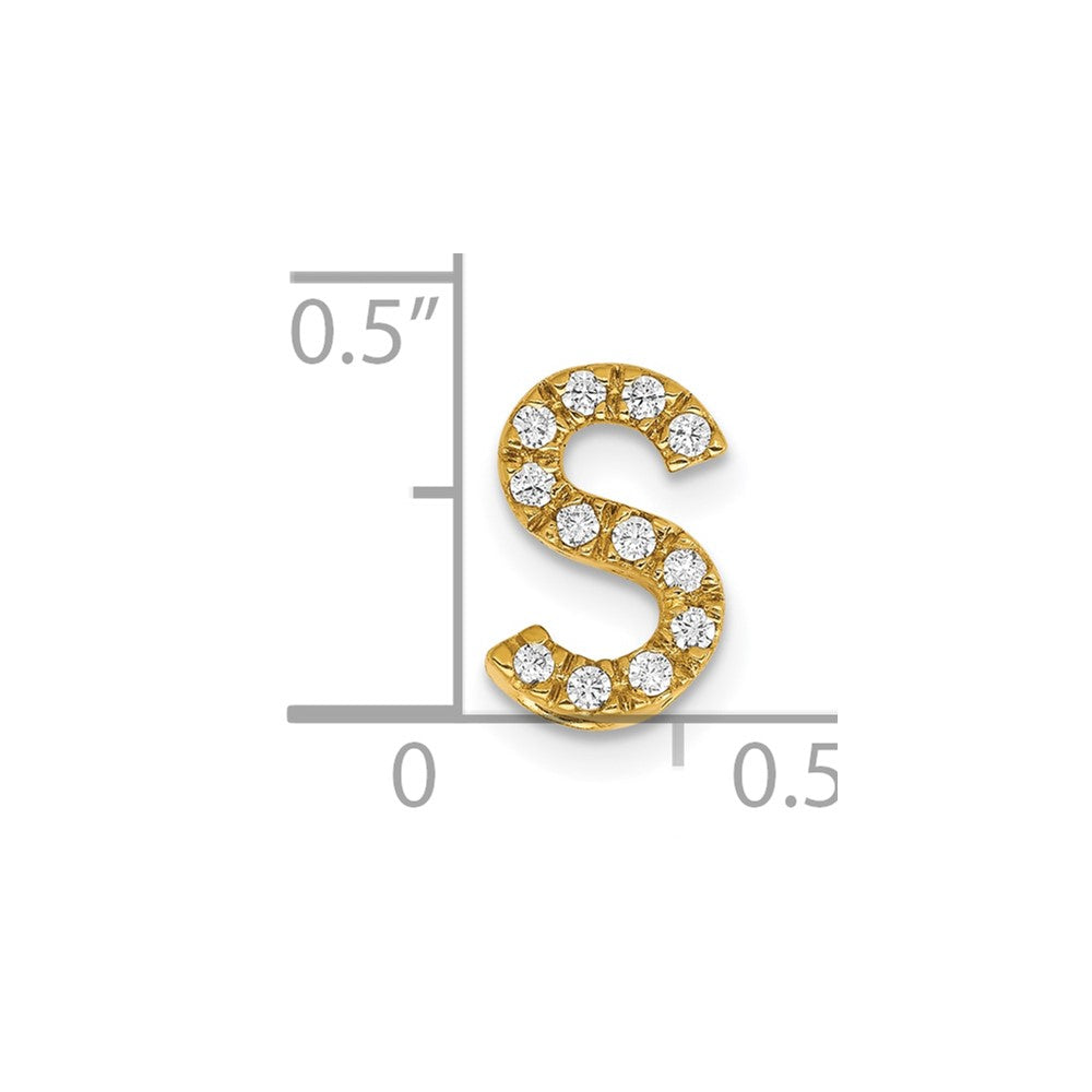 10K  Diamond Letter S Initial Charm