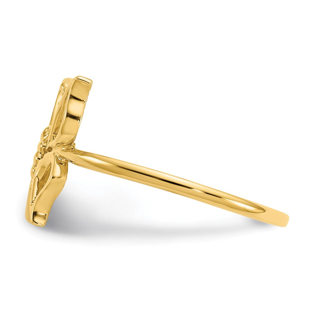 14k Polished Butterfly Ring Size 7