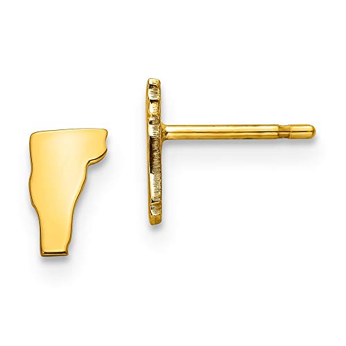Sterling Silver/Gold-plated Vermont State Earrings