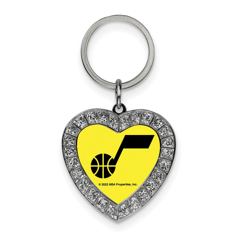 NBA Utah Jazz Rhinestone Heart Key Ring QGC7928