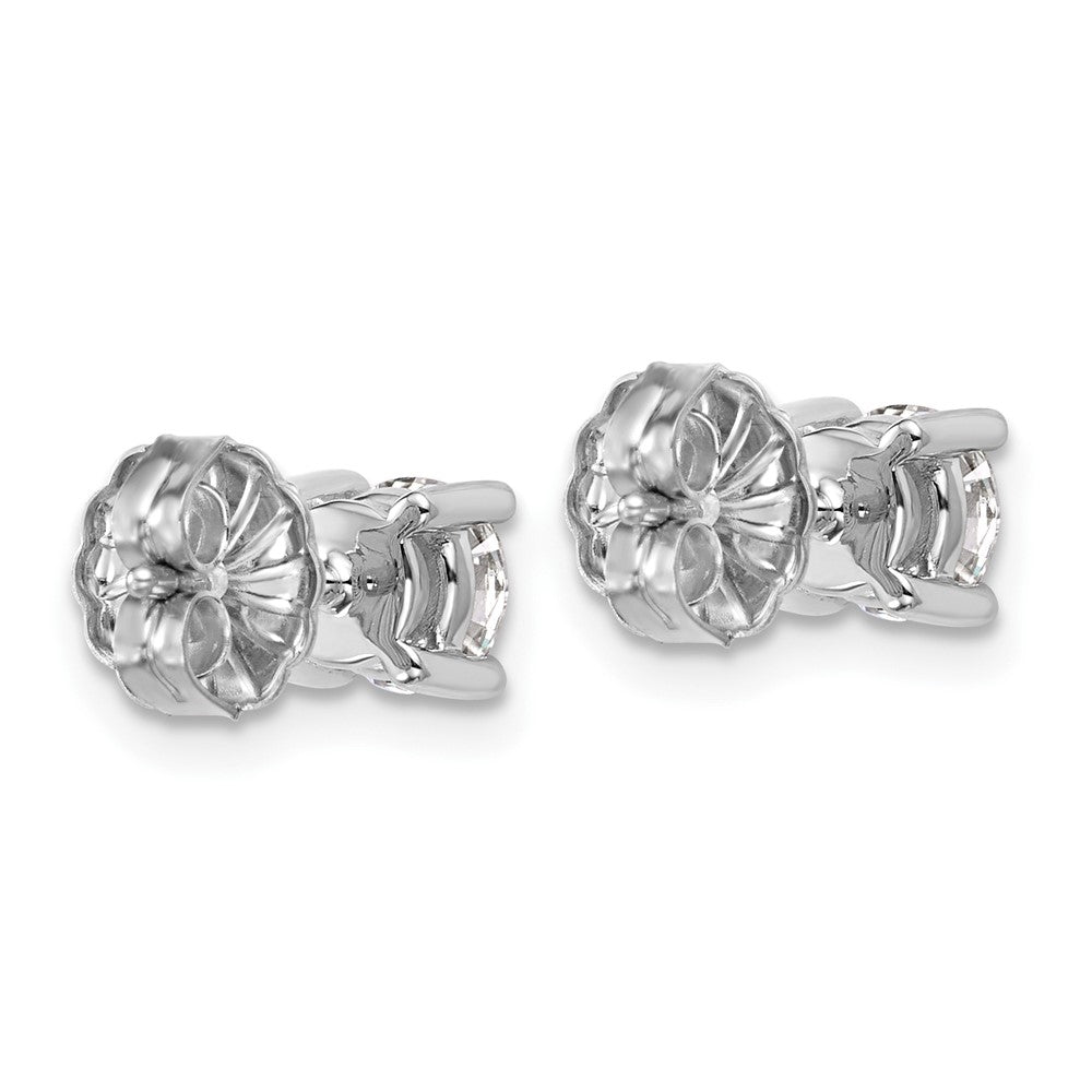 14k White Gold 1 1/4 ctw Lab Grown Diamond VS/SI+ G+ Round 4 Prong Heavy Wt. Stud Earrings