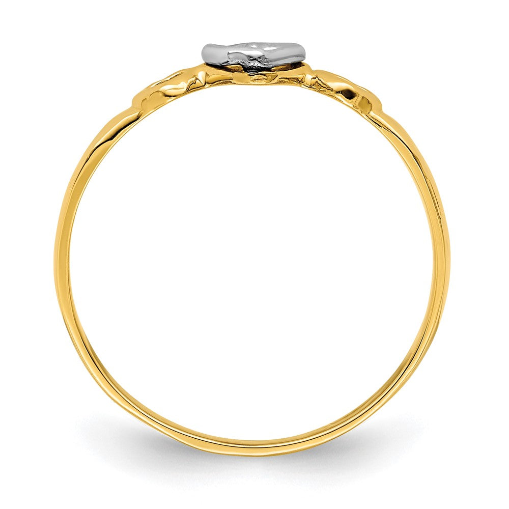 14k Two-tone Gold Hearts Ring