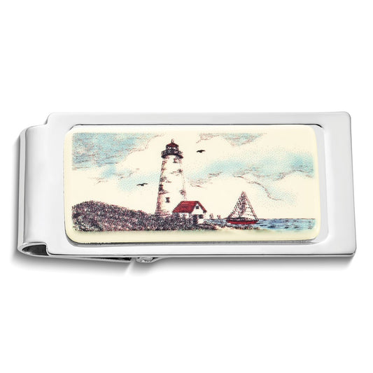 Barlow Designs Color Lighthouse Hinged Money Clip