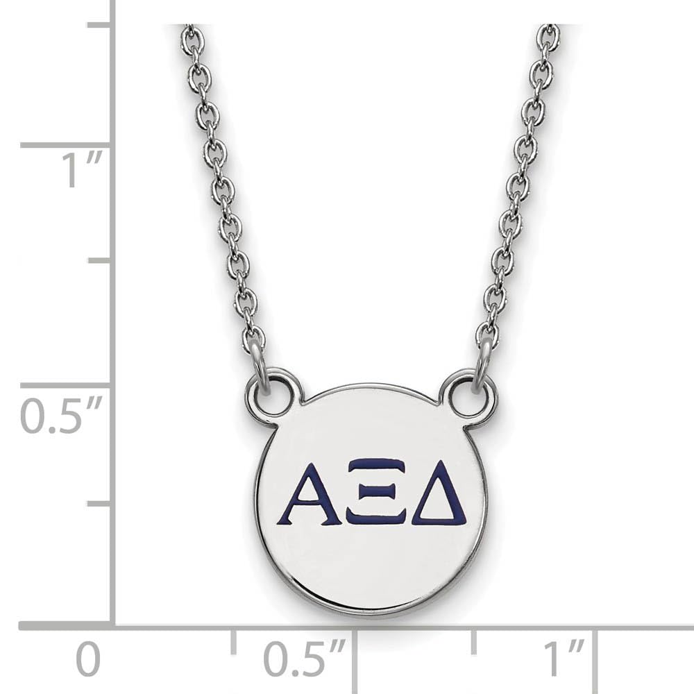 Sterling Silver 18in Official Licensed Greek Sororities Alpha Xi Delta (???) XS Enamel Pendant w/Necklace